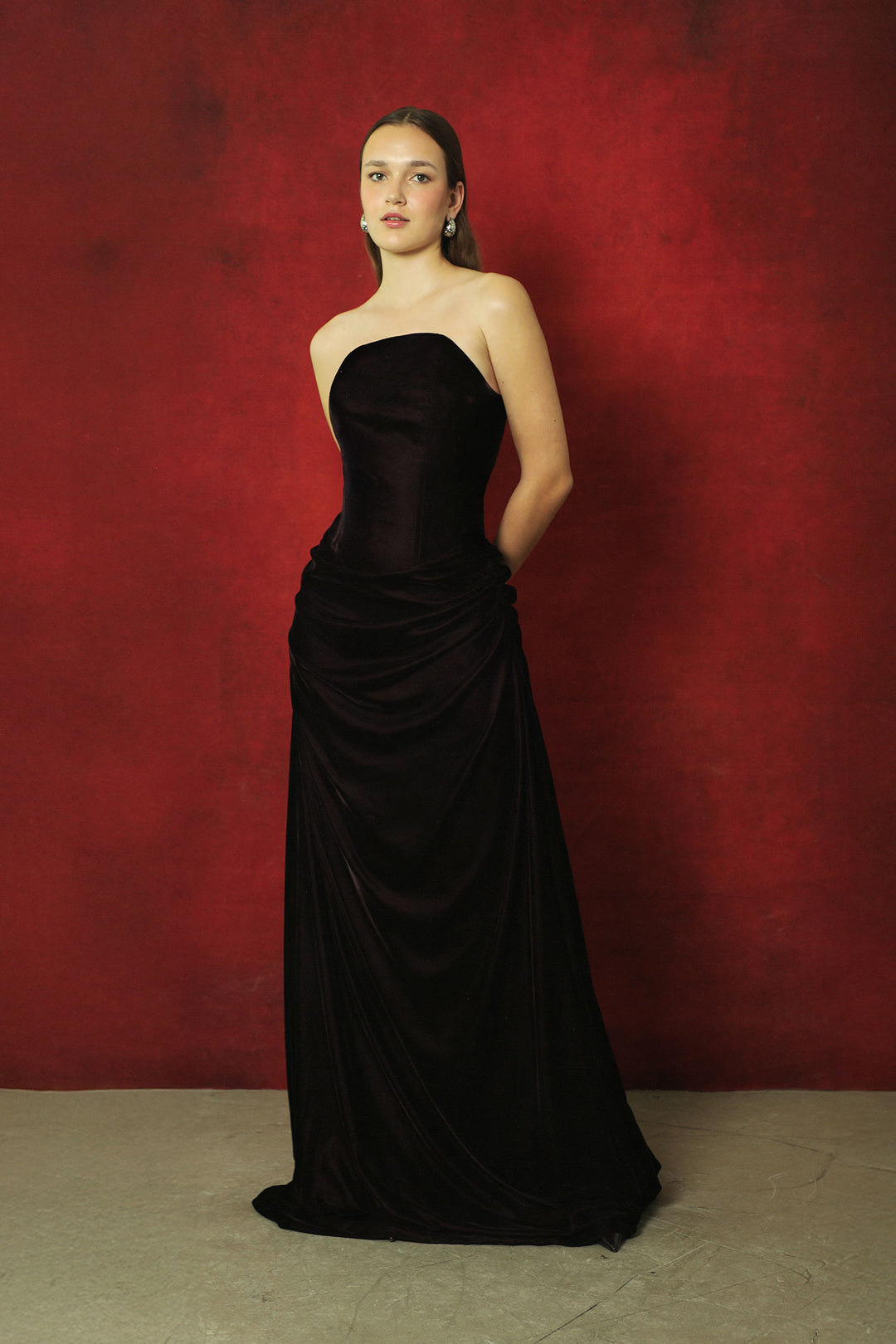 Velvet Drape Dress